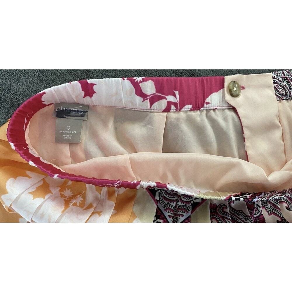 Boho Patchwork Pleated Midi Skirt Pink Orange Paisley Scarf Print Resort - Picture 5 of 8